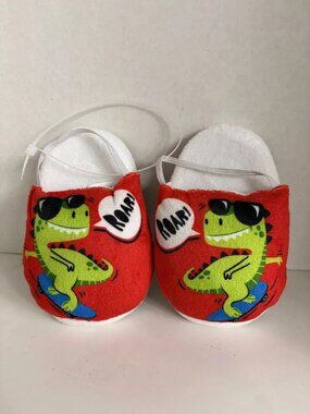 Dinosaur Kid's Slipper Set "Roar!" Anti Slip with Strap, Medium 2-3, NEW